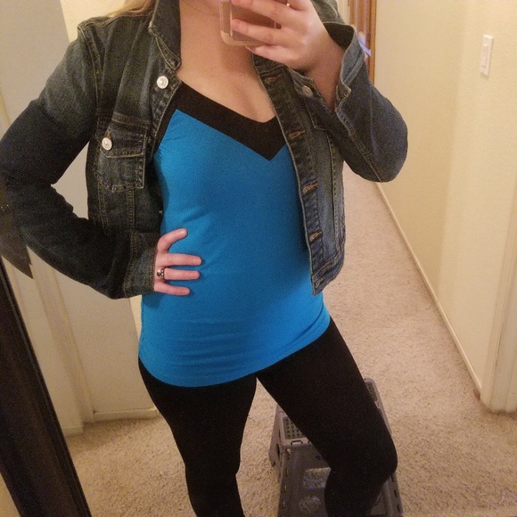 EXPRESS Color Block, Cut-Out Back, Tank Top - Picture 1 of 7